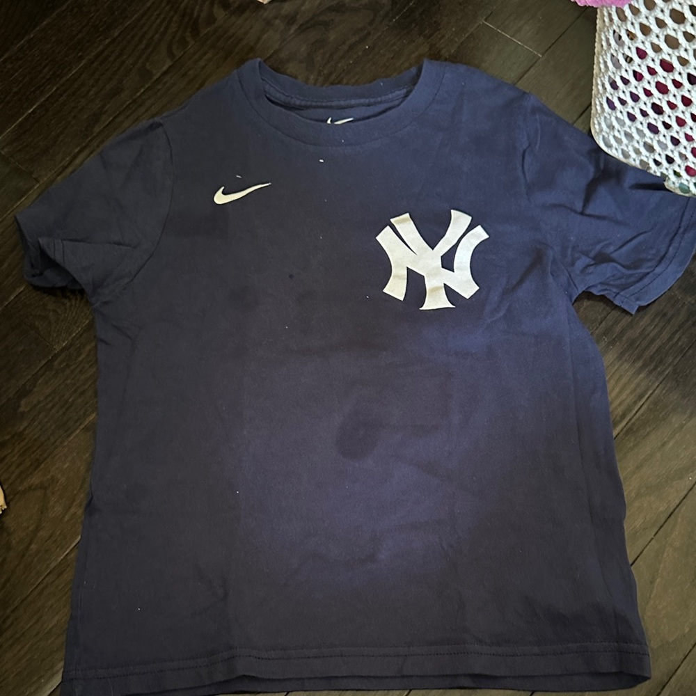 Aaron judge 99 Nike toddler Kids Dark Blue T-Shirt with White Logo size large